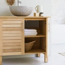 Meuble salle de bain en chêne massif naturelle, meuble vasque KOJI Wooden wd-mb001